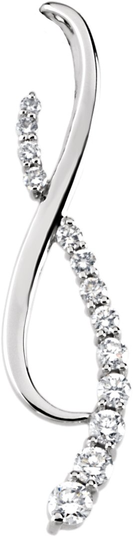 16947725 14K White 3/4 CTW Natural Diamond Journey Pendant - 66390