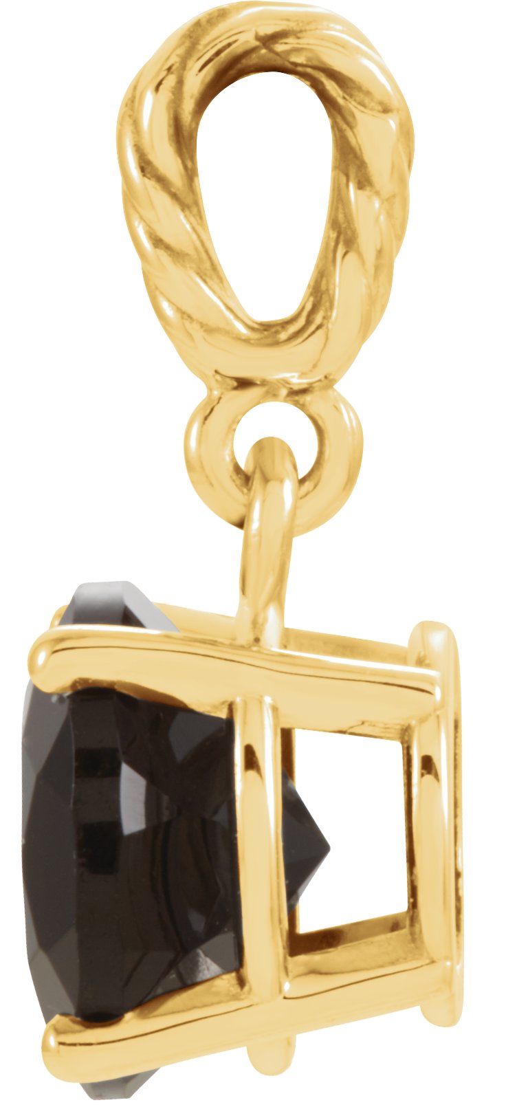 26637079 14K Yellow Natural Black Onyx Rope Pendant - 86050