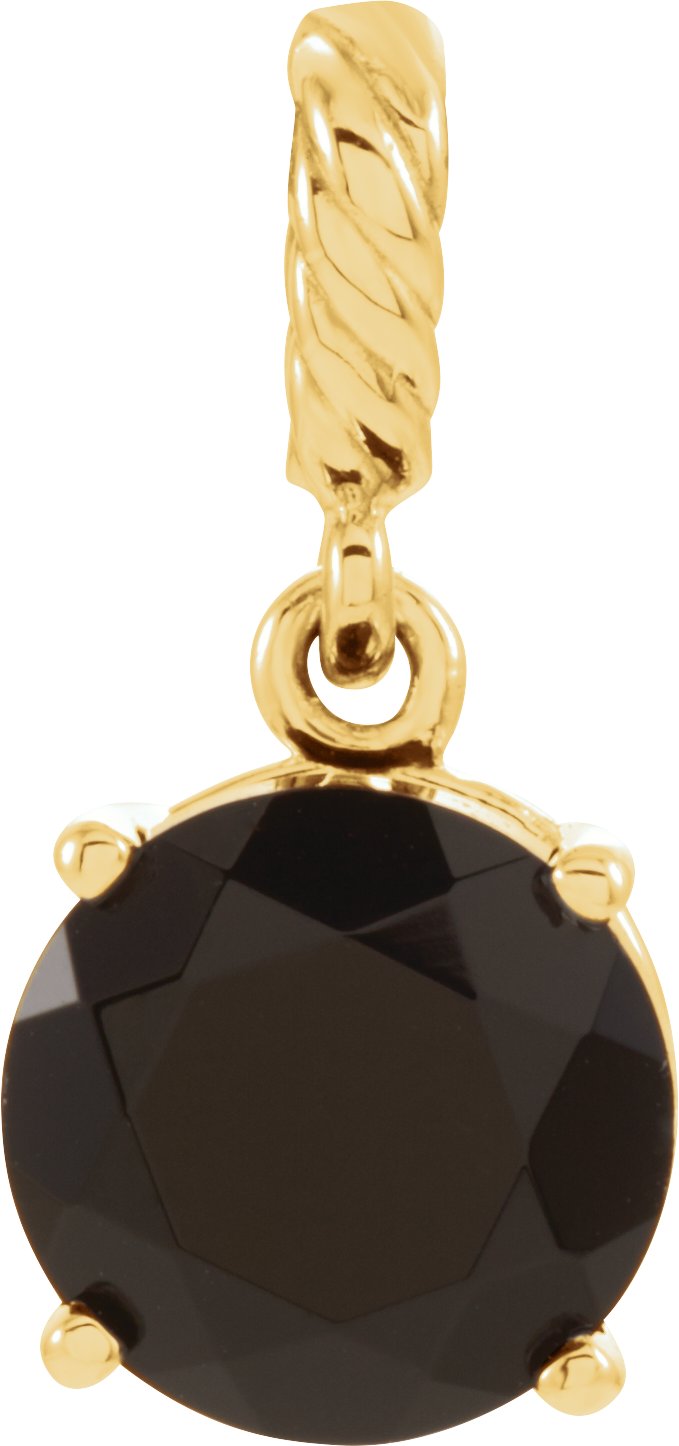 26637080 14K Yellow Natural Black Onyx Rope Pendant - 86050