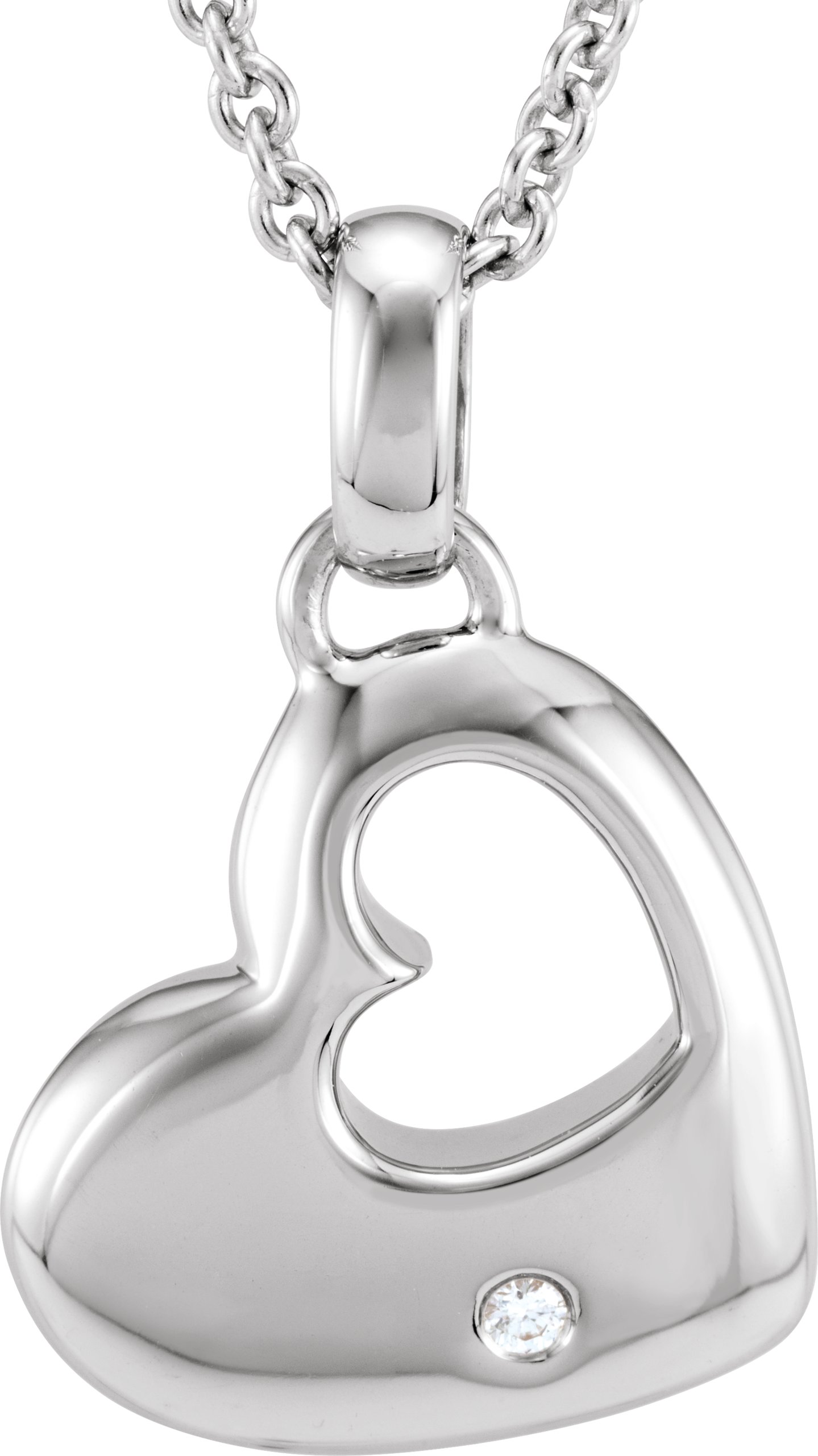 27511651 Sterling Silver .01 CT Natural Diamond 18" Necklace - 68532