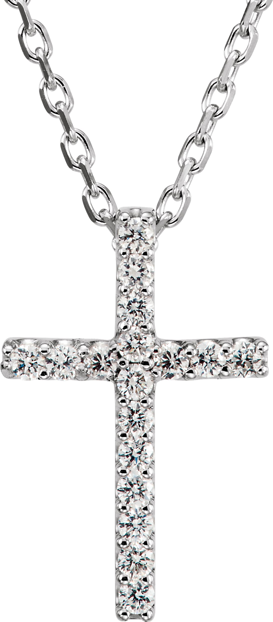 28938895 Platinum .06 CTW Natural Diamond Petite Cross 16" Necklace - R42147D