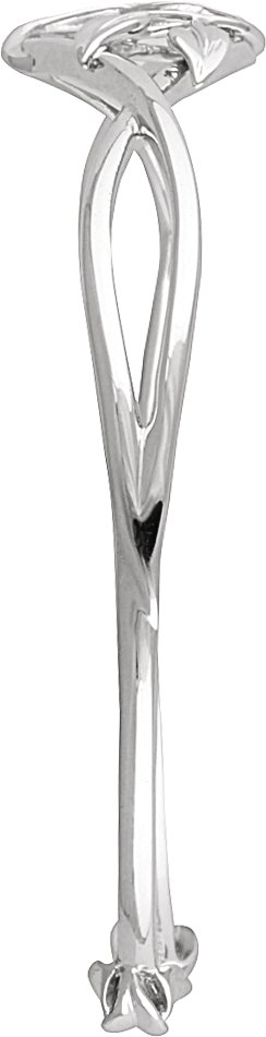 2947568 14K White .05 CTW Natural Diamond Floral Cuff 6" Bracelet - 650886