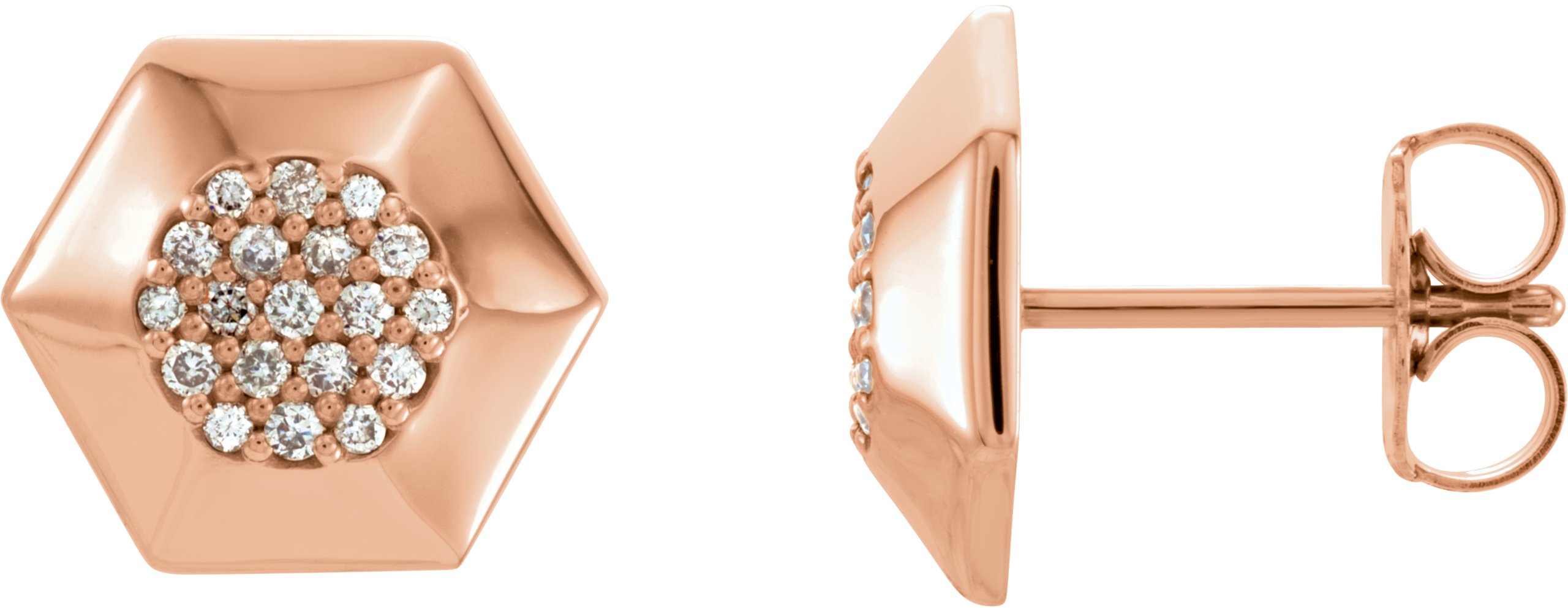 29702164 14K Rose 1/6 CTW Natural Diamond Geometric Earrings - 86235