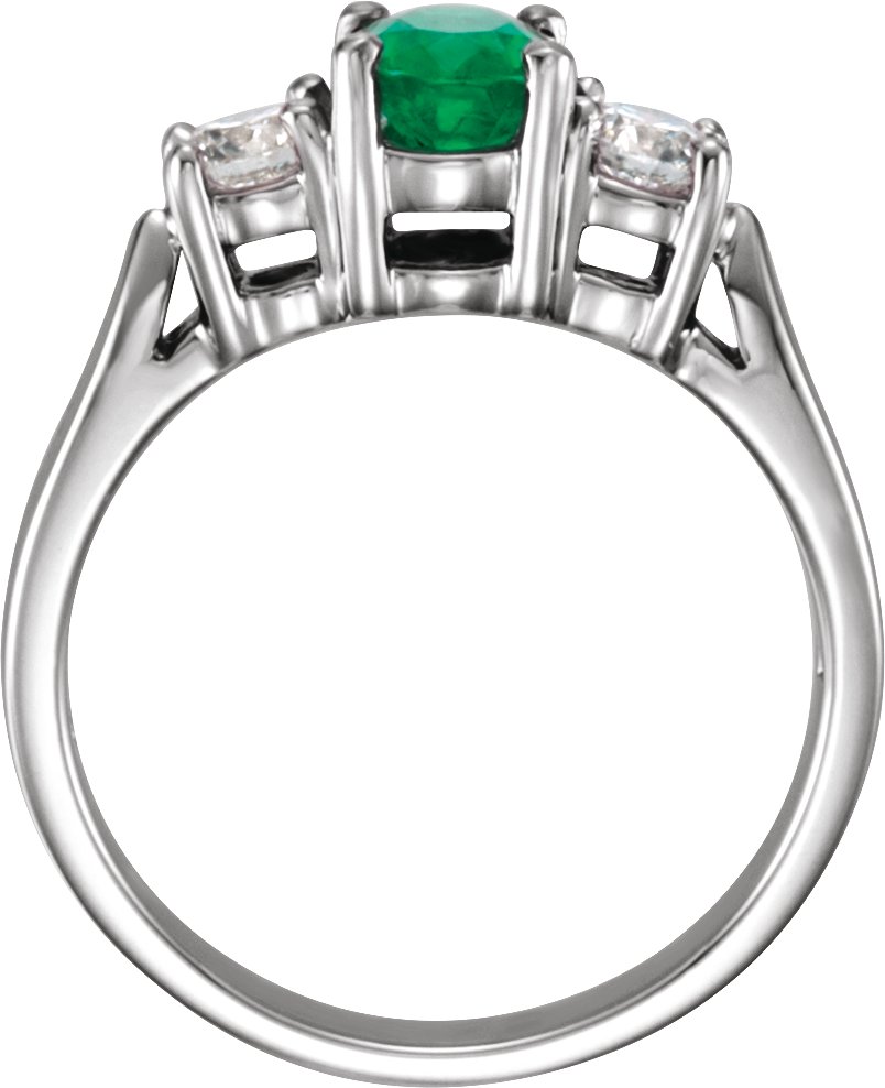 30013541 Platinum Natural Emerald & 3/8 CTW Natural Diamond Ring - 61467