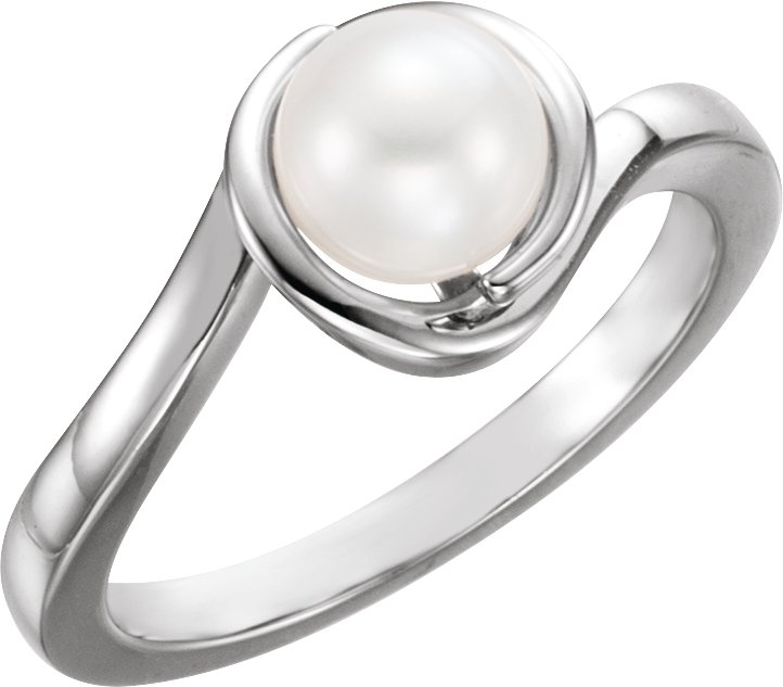 30913083 Sterling Silver Cultured White Freshwater Pearl Ring - 6481