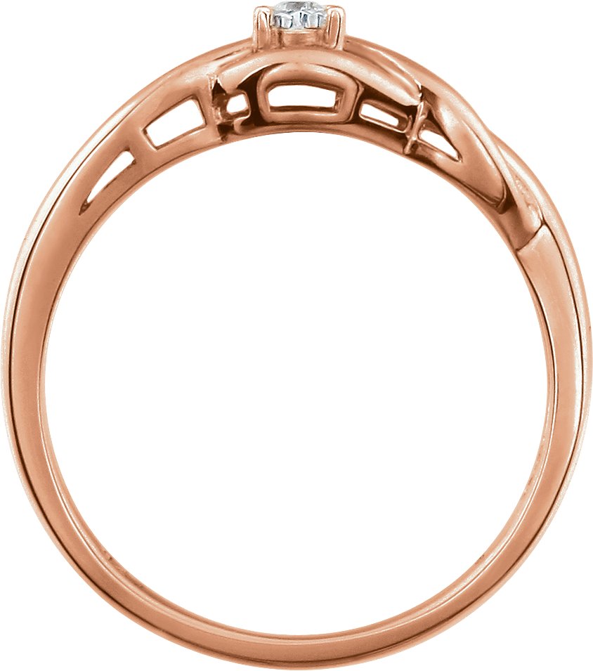 31972493 14K Rose .04 CT Natural Diamond Ring - 652040