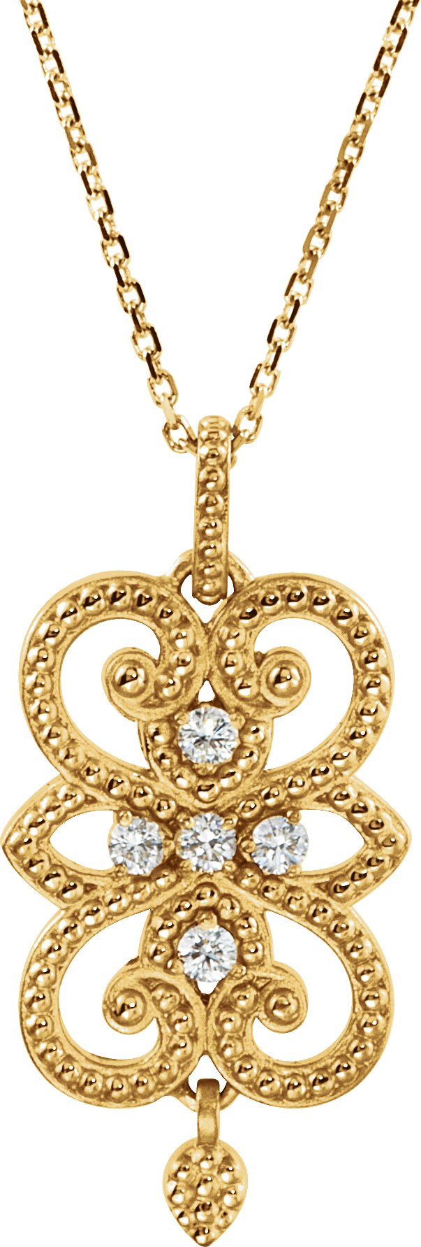 32520420 14K Yellow 1/8 CTW Natural Diamond 18" Necklace - 85341