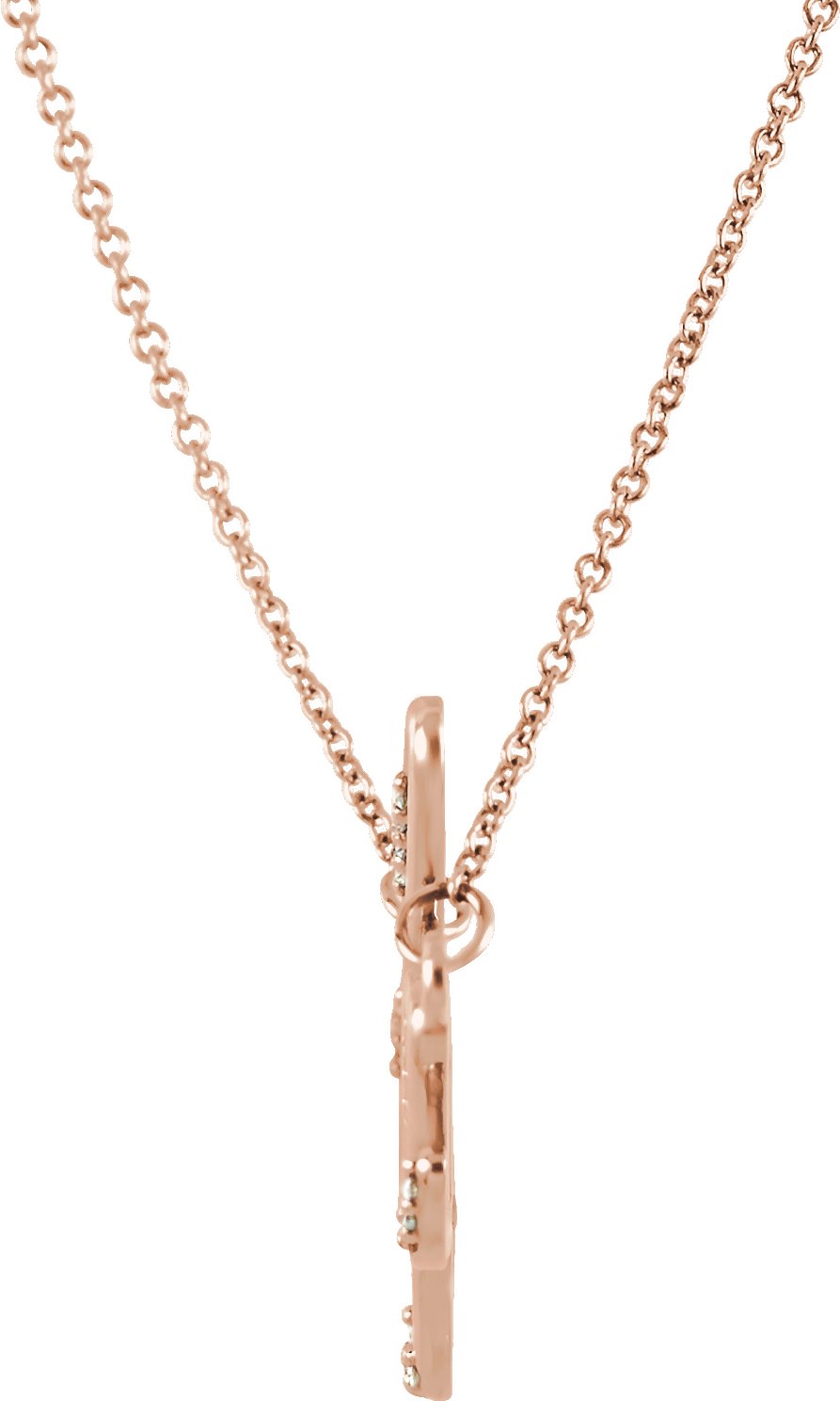 32621836 14K Rose .08 CTW Natural Diamond "Hope" Phrase 16 1/2” Necklace - 85819