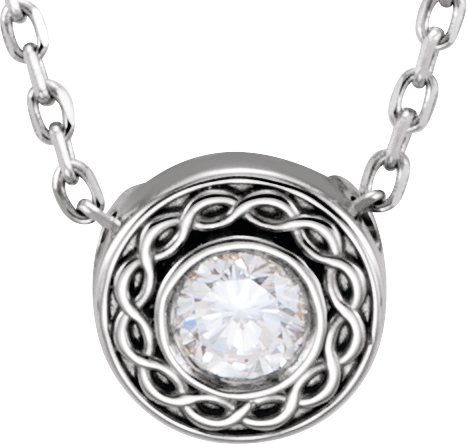 32878594 Platinum 1/10 CTW Natural Diamond Slide 16" Necklace - 86146