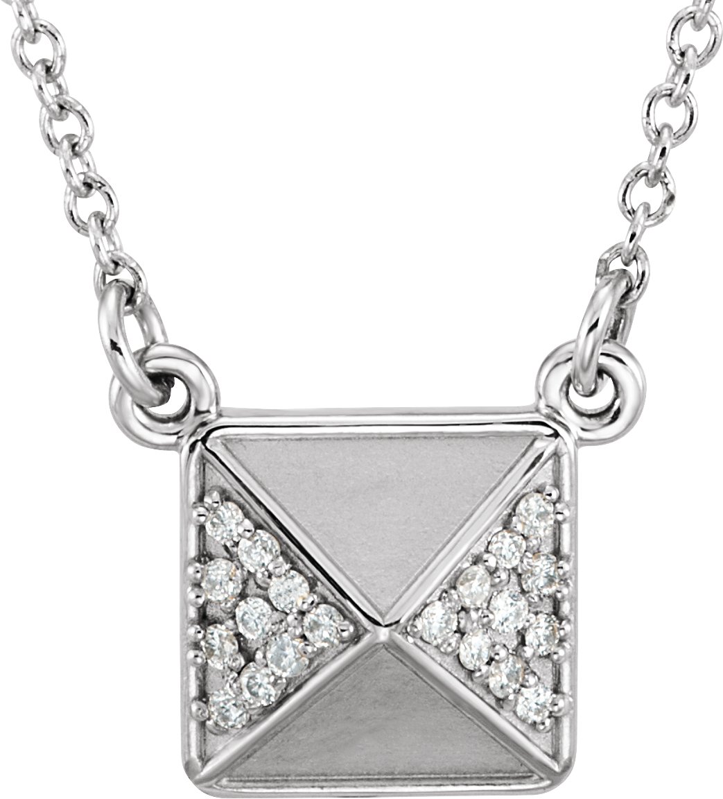 32880355 Platinum .05 CTW Natural Diamond 16.5" Necklace - 86198