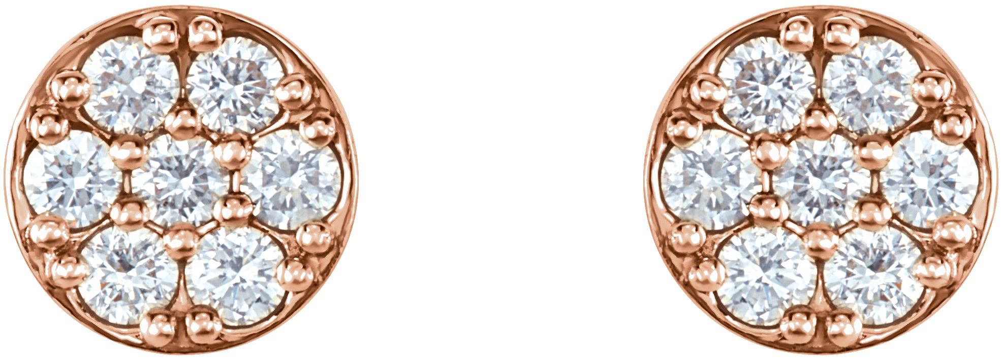 34953276 14K Rose 3/8 CTW Natural Diamond Cluster Earrings - 86289