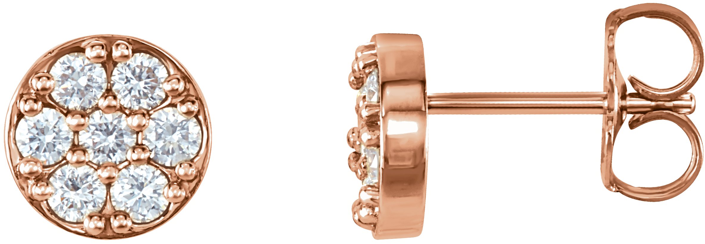 34953277 14K Rose 3/8 CTW Natural Diamond Cluster Earrings - 86289
