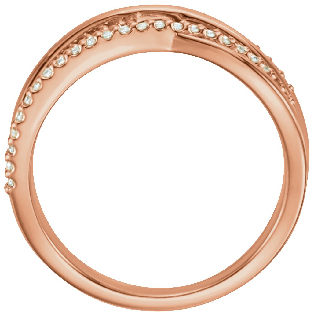 35038382 14K Rose 1/5 CTW Natural Diamond Criss-Cross Ring - 122775