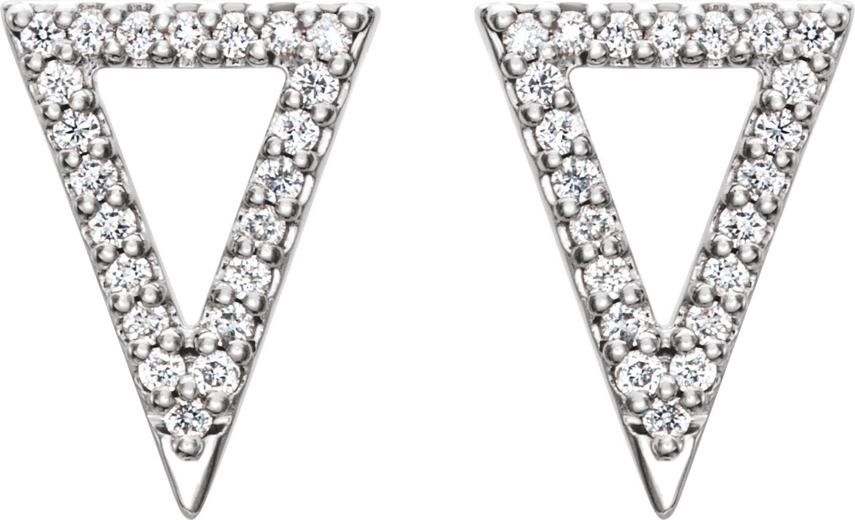 35102766 Platinum 1/4 CTW Natural Diamond Triangle Earrings - 86375