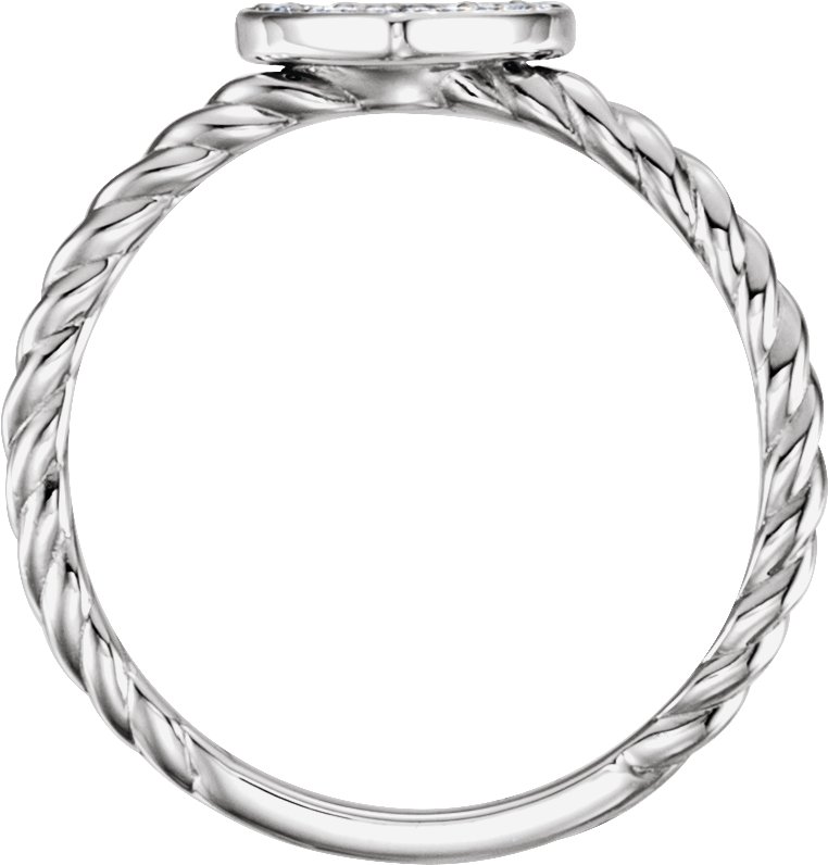 35124820 Platinum 1/8 CTW Natural Diamond Heart Rope Ring - 122881