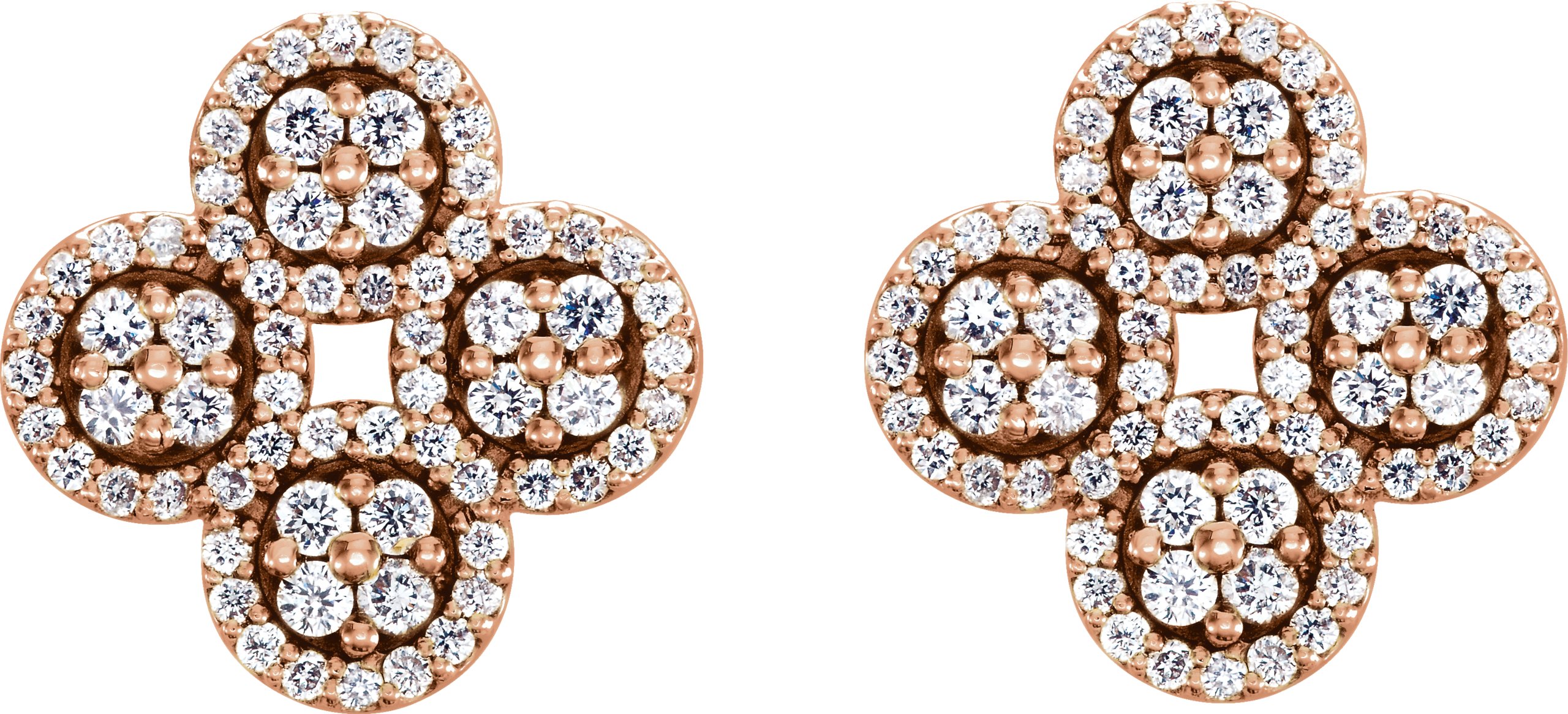 35350057 14K Rose 1/2 CTW Natural Diamond Clover Earrings - 86362