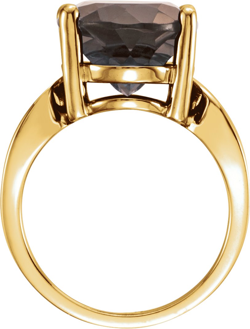 35421419 14K Yellow 16x12 mm Natural Smoky Quartz Ring - 7748