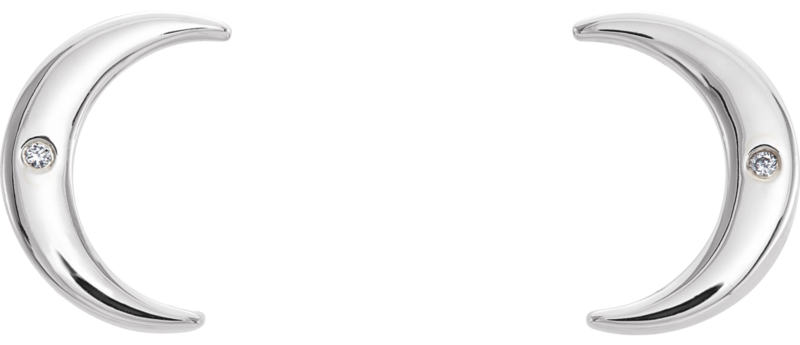 35463403 Platinum .005 CTW Natural Diamond Crescent Earrings - 86449