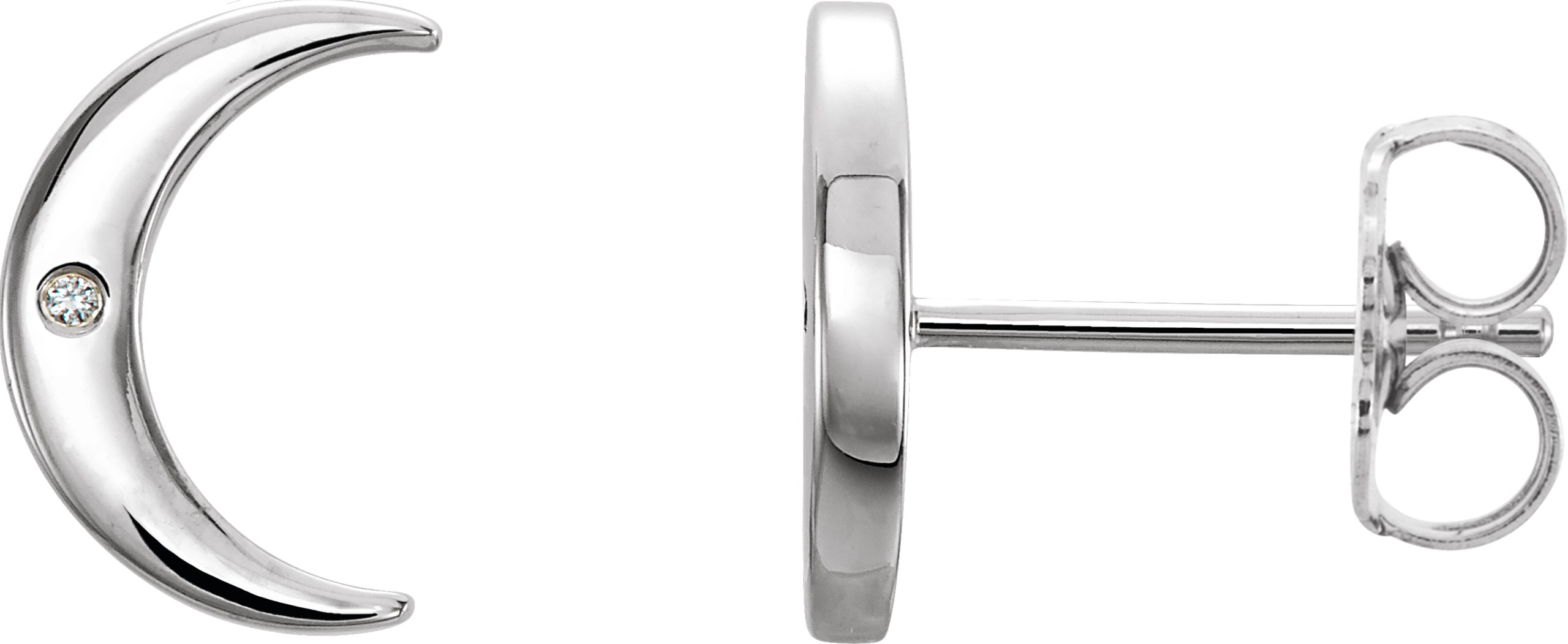 35463406 Platinum .005 CTW Natural Diamond Crescent Earrings - 86449