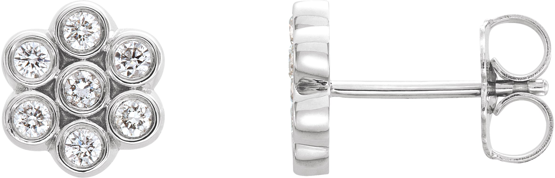 35539141 Platinum 1/4 CTW Natural Diamond Cluster Earrings - 86462