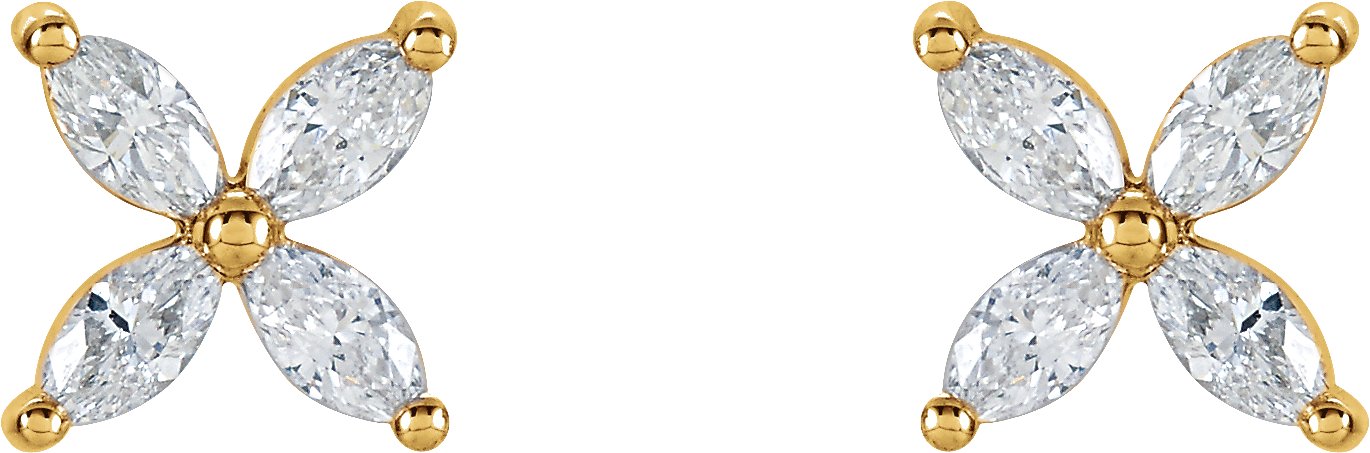 35582389 14K Yellow 1/2 CTW Natural Diamond Cluster Earrings - 85940