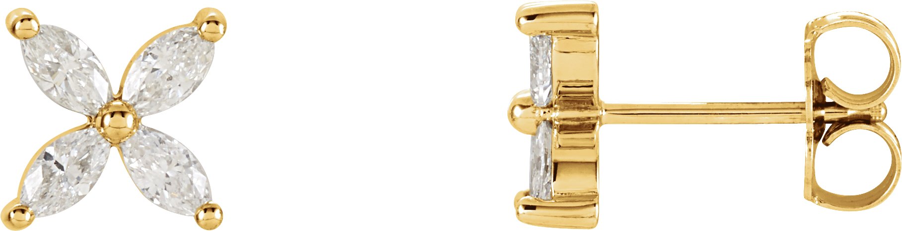 35604880 14K Yellow 1/2 CTW Natural Diamond Cluster Earrings - 85940