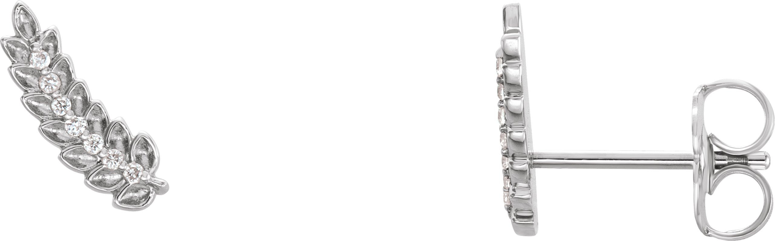 38498093 Platinum .03 CTW Natural Diamond Leaf Ear Climbers - 86460