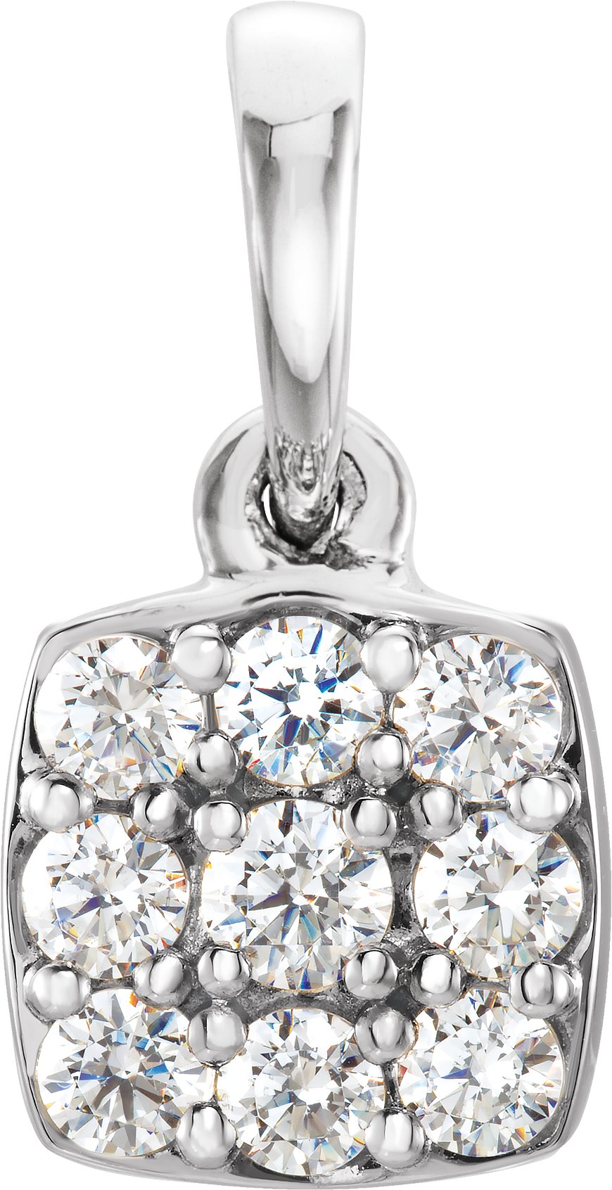 39177876 Platinum 1/4 CTW Natural Diamond Cluster Pendant - 652190