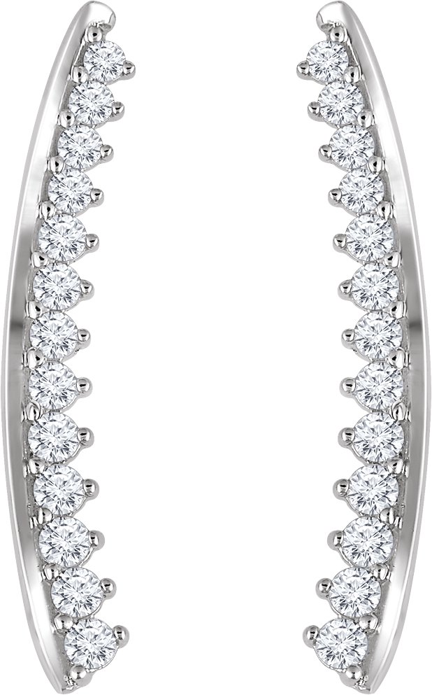 40168974 14K White 1/3 CTW Natural Diamond Ear Climbers - 652342