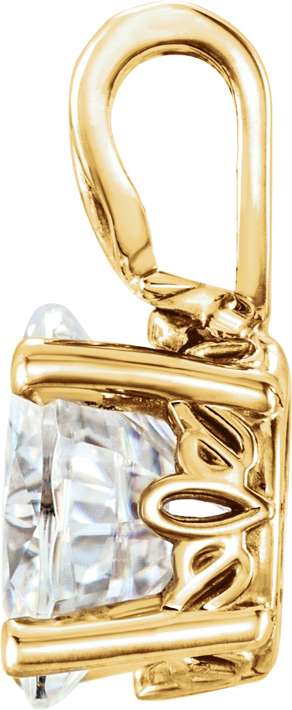 40615038 14K Yellow Forever One™ Colorless Lab-Grown Moissanite Pendant - 652518