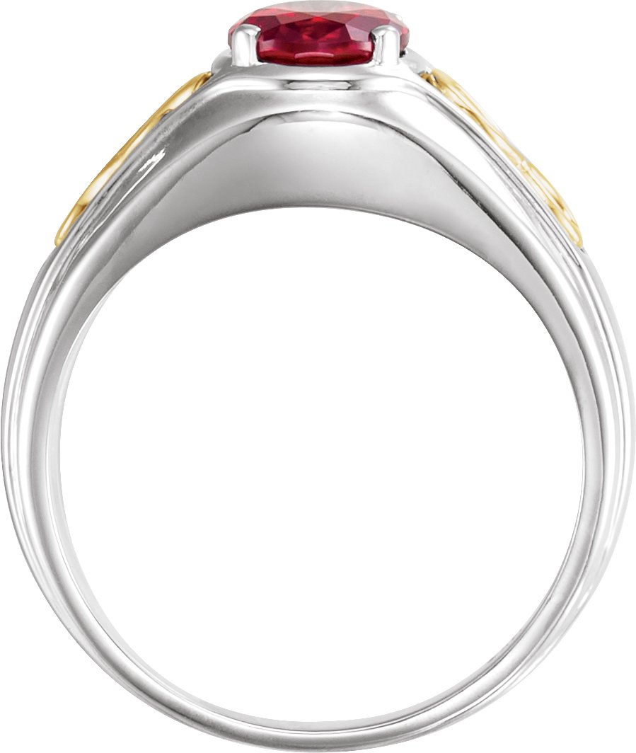 41607095 14K White/Yellow Lab-Grown Ruby Infinity Ring - 9844