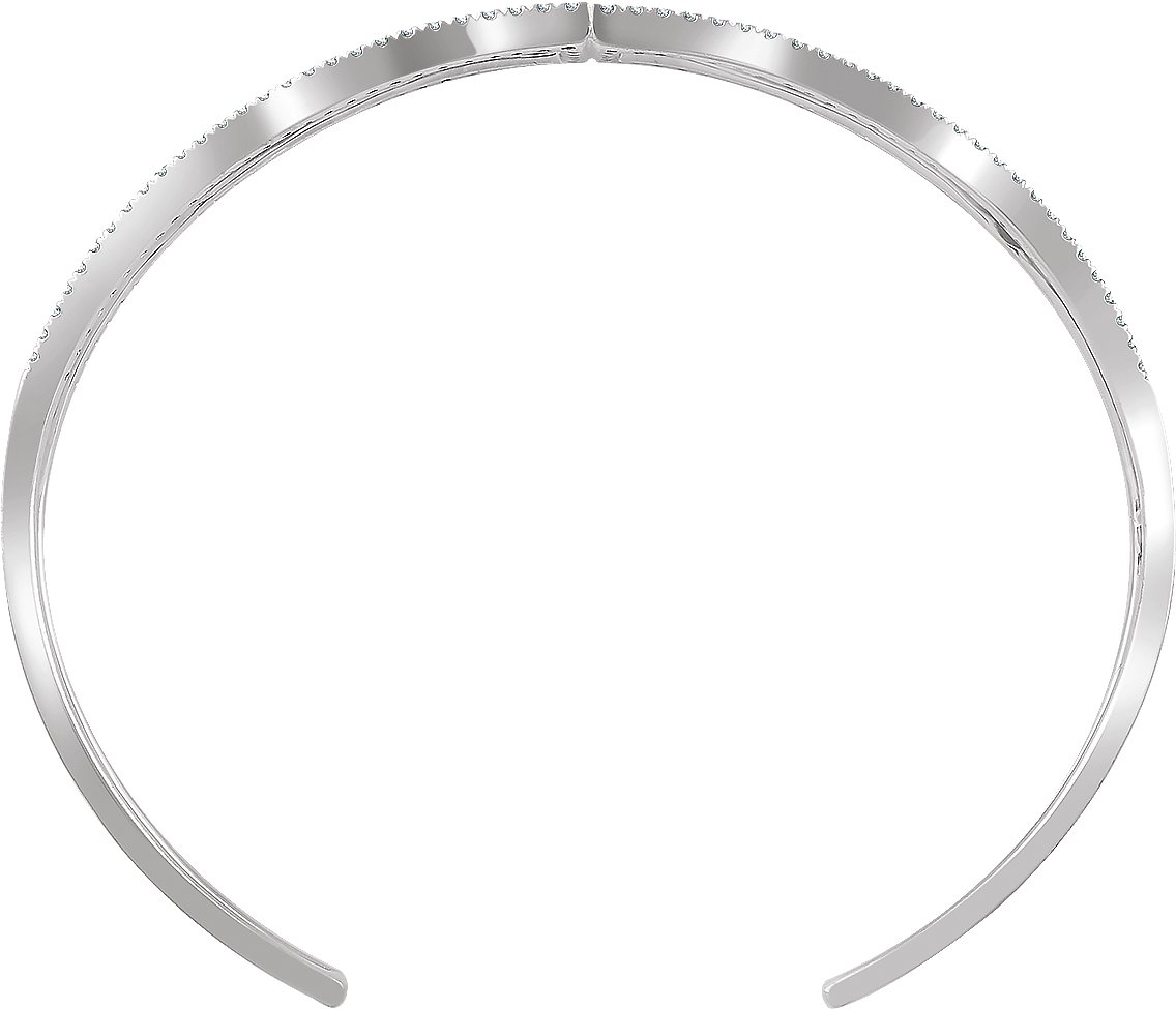 41894649 14K White 3/4 CTW Natural Diamond Cuff 6" Bracelet - 652354