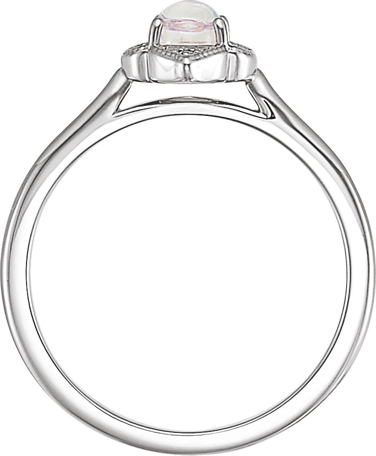 42148168 Platinum Natural Rainbow Moonstone & .03 CTW Natural Diamond Ring - 71939