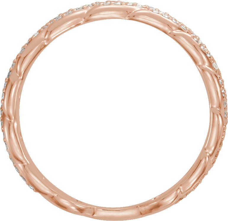 42219802 14K Rose 1/4 CTW Diamond Stackable Chain Link Ring - 123098