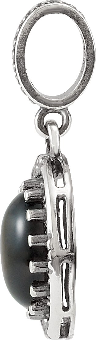 425333 Sterling Silver Natural Onyx Pendant - 85245