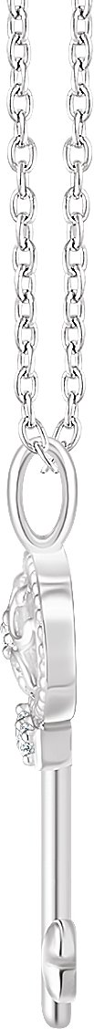 42814694 Sterling Silver .03 CTW Natural Diamond Key 16-18" Necklace - 652736