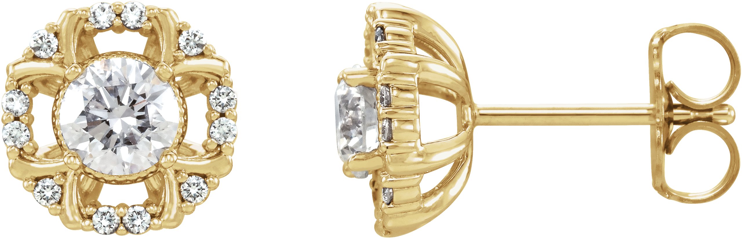 43165122 14K Yellow 5/8 CTW Natural Diamond Earrings - 86628