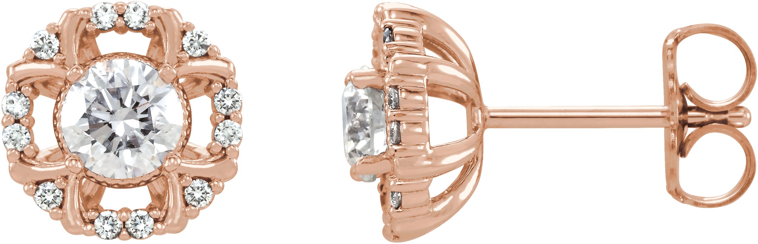 43165123 14K Rose 5/8 CTW Natural Diamond Earrings - 86628