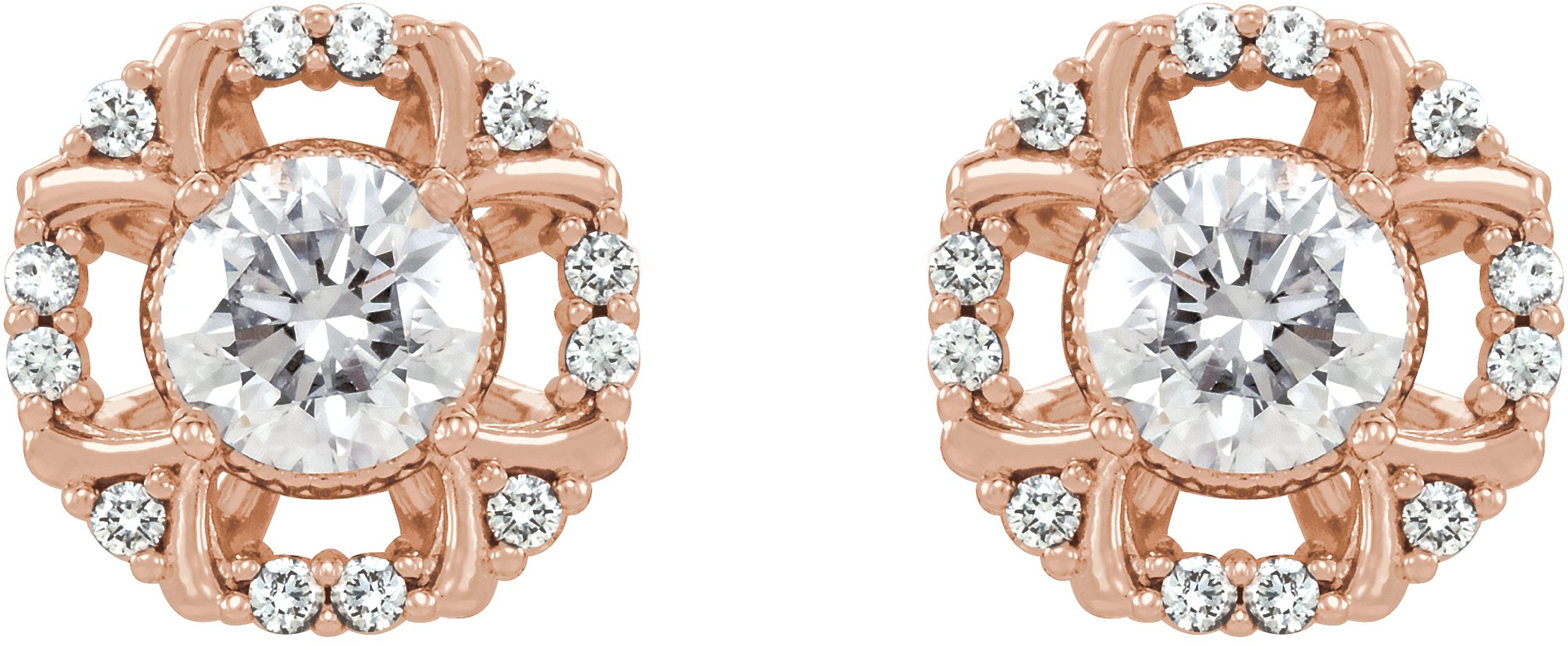 43165124 14K Rose 5/8 CTW Natural Diamond Earrings - 86628