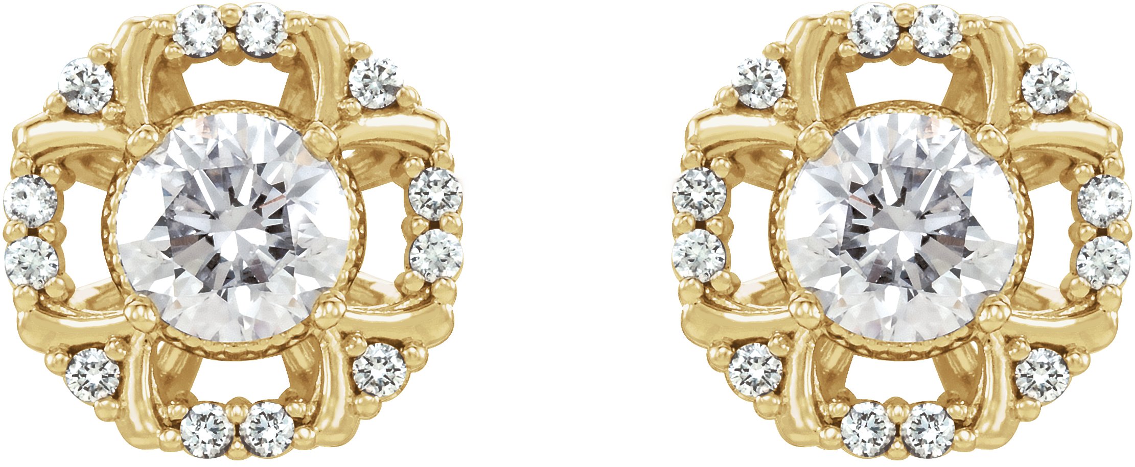 43165125 14K Yellow 5/8 CTW Natural Diamond Earrings - 86628