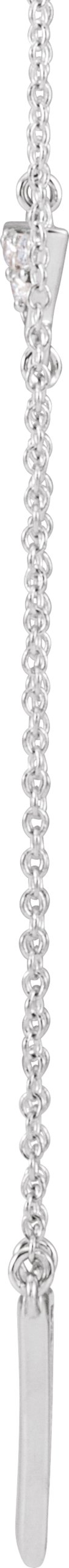 43338549 14K White .05 CTW Natural Diamond Triangle 16-18" Necklace - 652301
