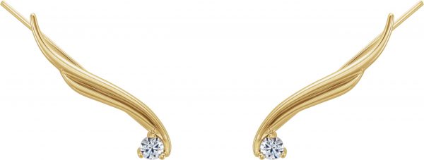 14K Yellow 1/5 CTW Natural Diamond Ear Climbers - 81138