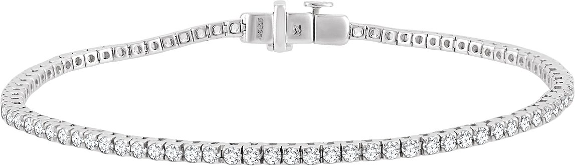 43467826 14K White 1 3/4 CTW Natural Diamond Line 7" Bracelet - 652693