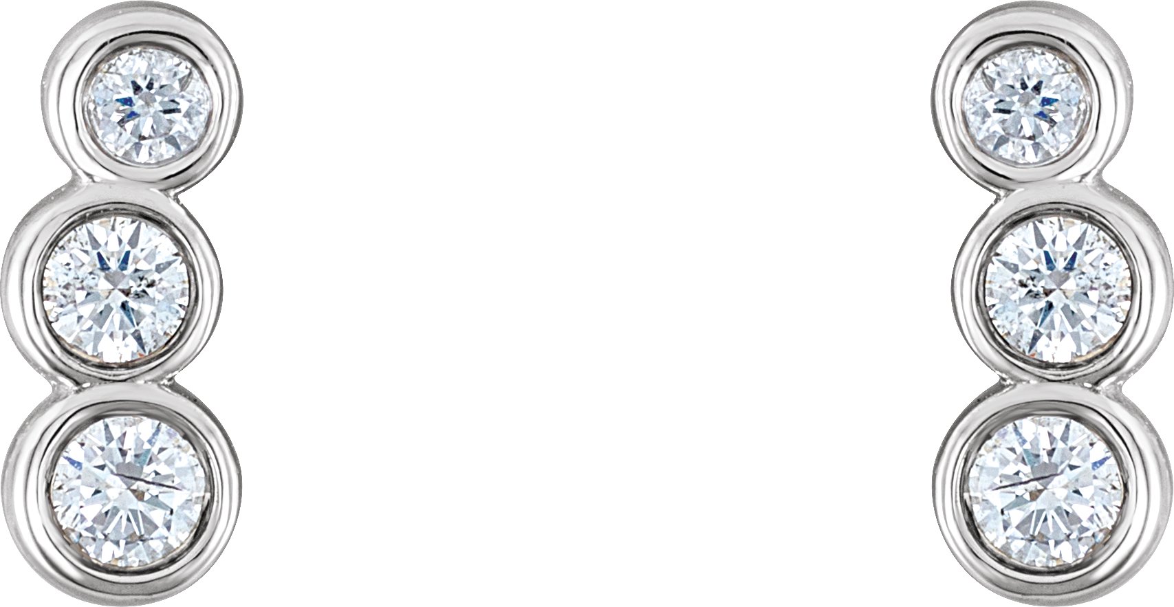44152242 Platinum 1/8 CTW Natural Diamond Petite Ear Climbers - 86691