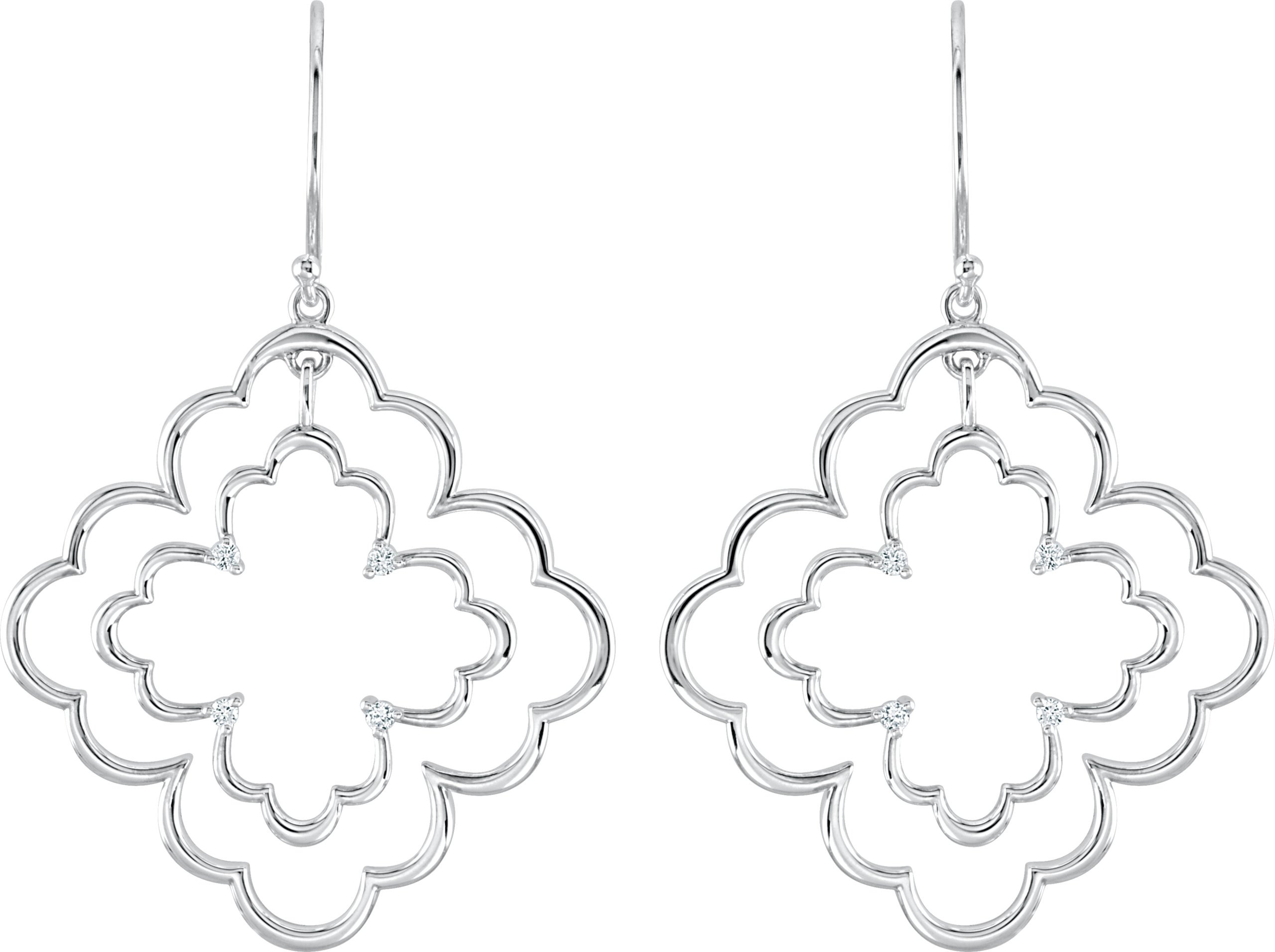 444092 Sterling Silver 1/8 CTW Natural Diamond Earrings - 69752