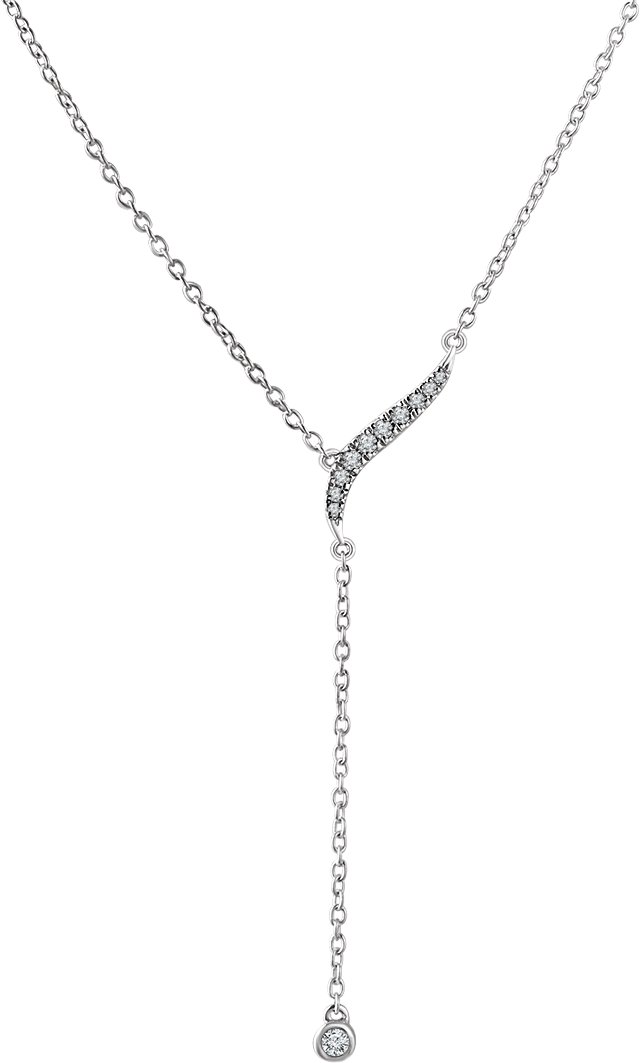 44632439 14K White 1/10 CTW Natural Diamond 16-18" Necklace - 652841