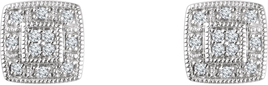 44835349 14K White 1/10 CTW Natural Diamond Cluster Earrings - 652945