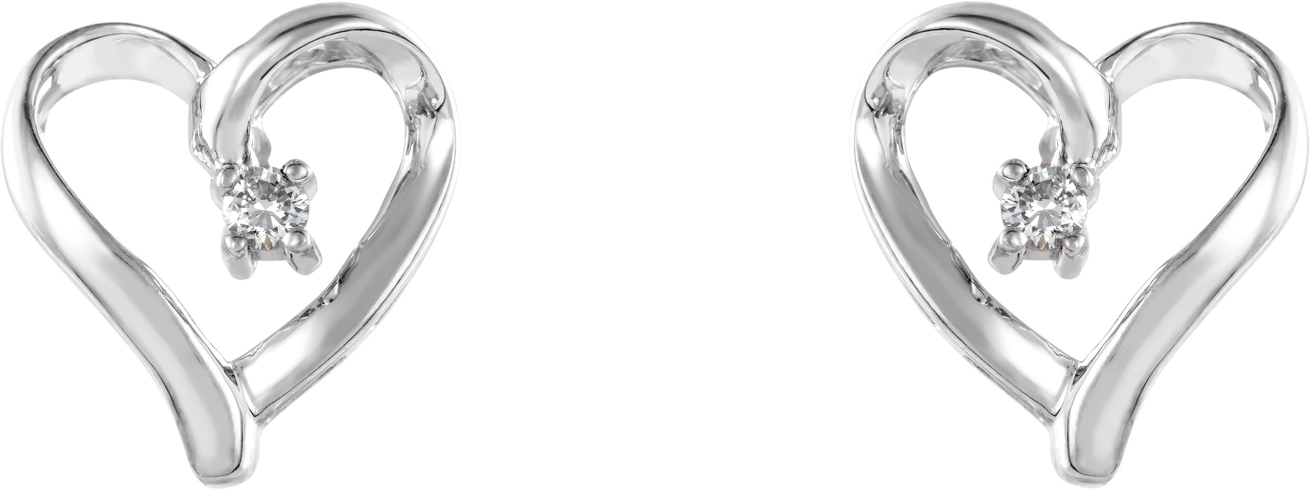 45080945 14K White .03 CTW Natural Diamond Heart Earrings - 60856