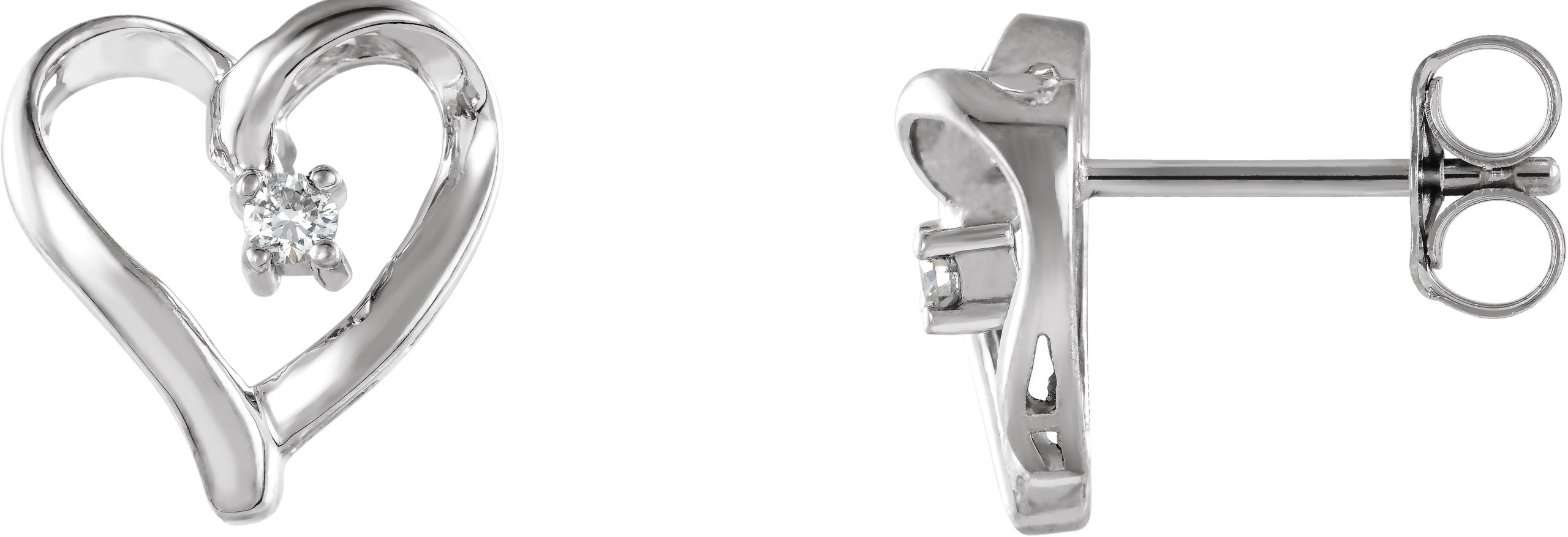 45141448 14K White .03 CTW Natural Diamond Heart Earrings - 60856