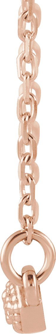 45267838 14K Rose 1/10 CTW Natural Diamond Milgrain Bar 16-18" Necklace - 86705